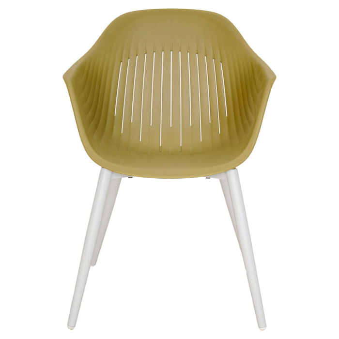 Mirpol Scaun de grădină din plastic Ballena cu picioare metalice, verde măsliniu [2]