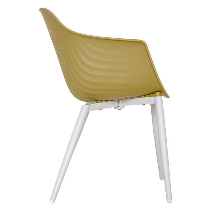 Mirpol Scaun de grădină din plastic Ballena cu picioare metalice, verde măsliniu [3]