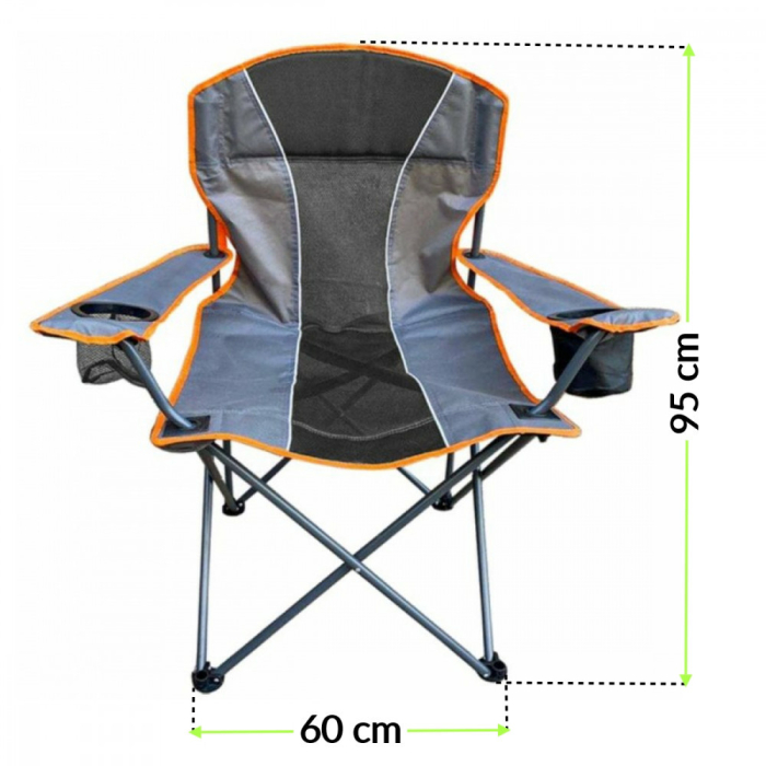 Mirpol Scaun de grădină grafit-portocaliu [2]