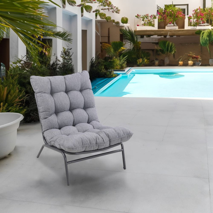 Mirpol Scaun de grădină Vibe cu pernă gri [2]