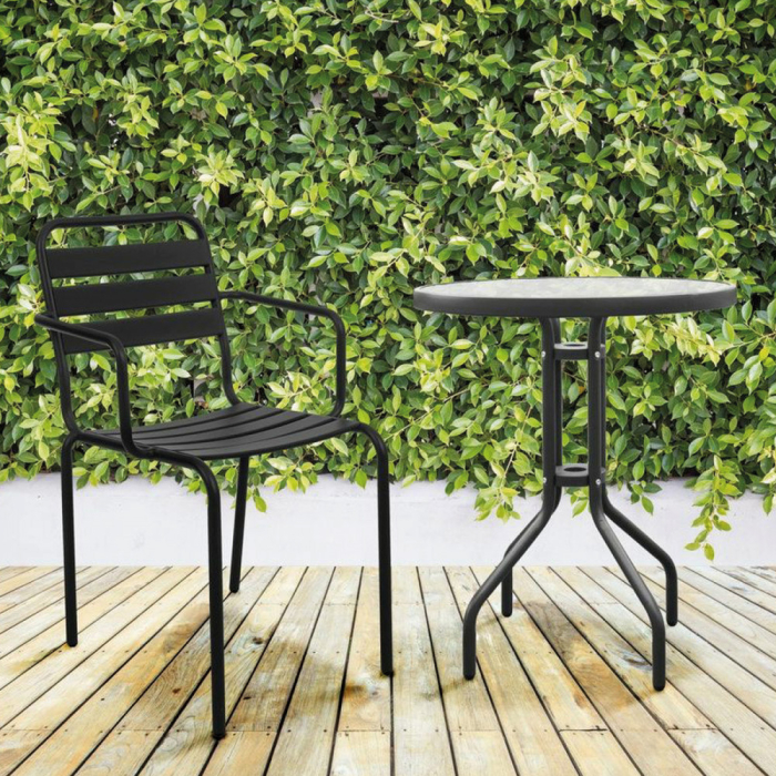 Mirpol Scaun de grădină VICTOR din oțel negru [2]