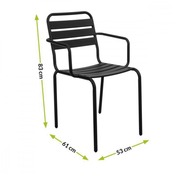 Mirpol Scaun de grădină VICTOR din oțel negru [3]