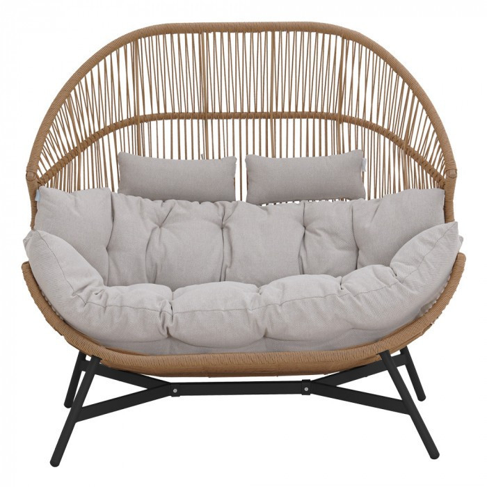 Mirpol Scaun dublu din răchită HOLAND bej [2]