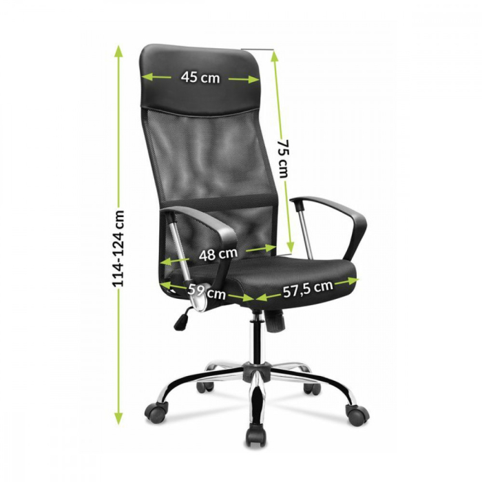 Mirpol Scaun rotativ Lincoln negru [6]