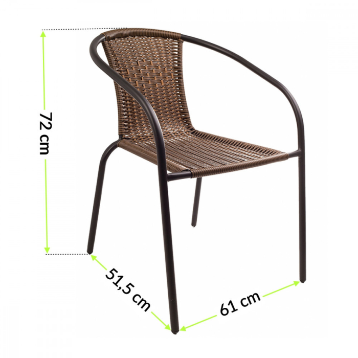 Mirpol Scaune de grădină Hercules maro cu 3 scaune [2]