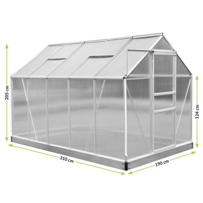 Mirpol Seră din policarbonat 190 x 310 x 124/205 cm [8]