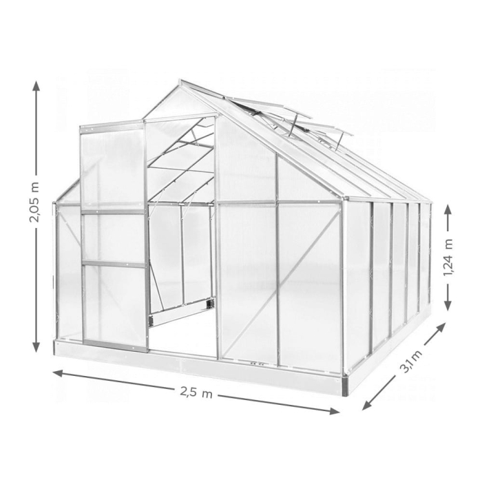 Mirpol Seră din policarbonat 250 x 310 x 124/205 cm [2]