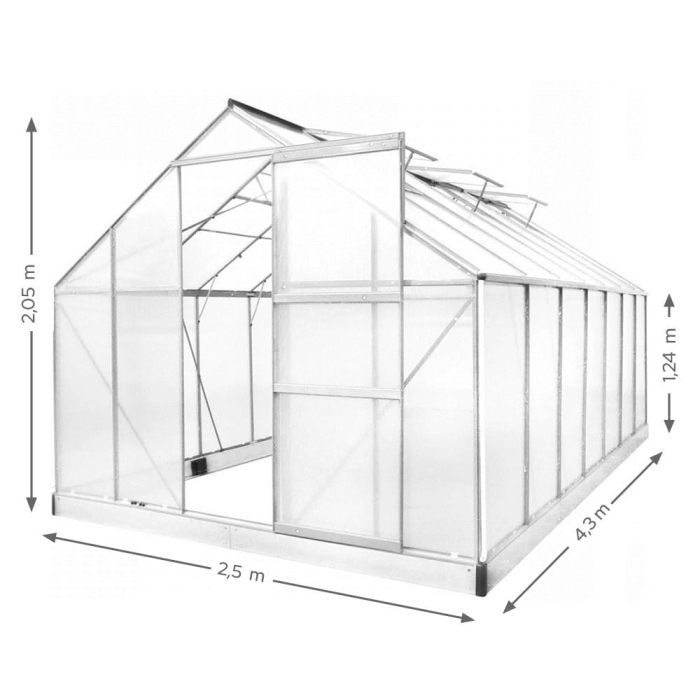 Mirpol Seră din policarbonat 250 x 430 x 124/205 cm [3]