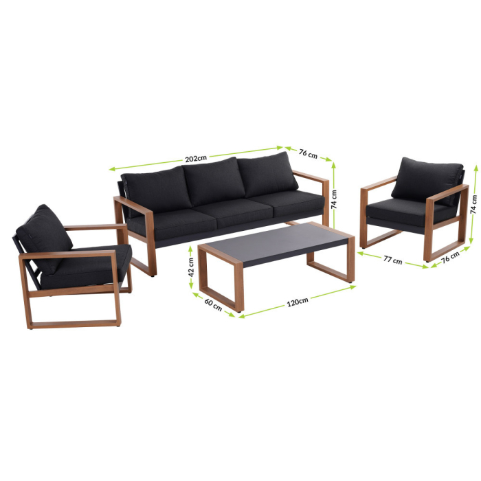 Mirpol Set mobilier de grădină din aluminiu Duisburg CS [3]