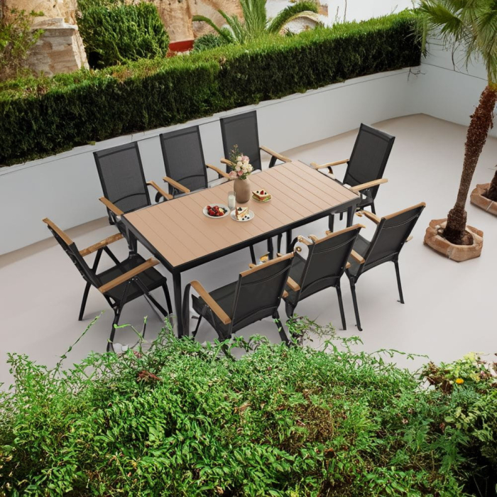 Mirpol Set mobilier de grădină IZZY cu 8 locuri, blat maro [2]