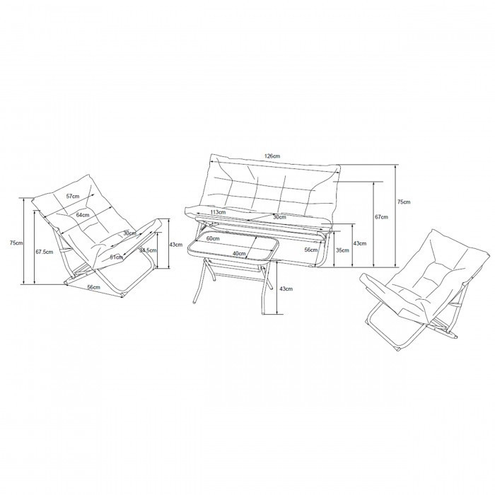 Mirpol Set mobilier de grădină pliabil Forel [4]