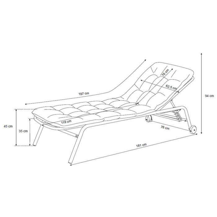 Mirpol Șezlong de grădină Vibe cu spătar reglabil [5]