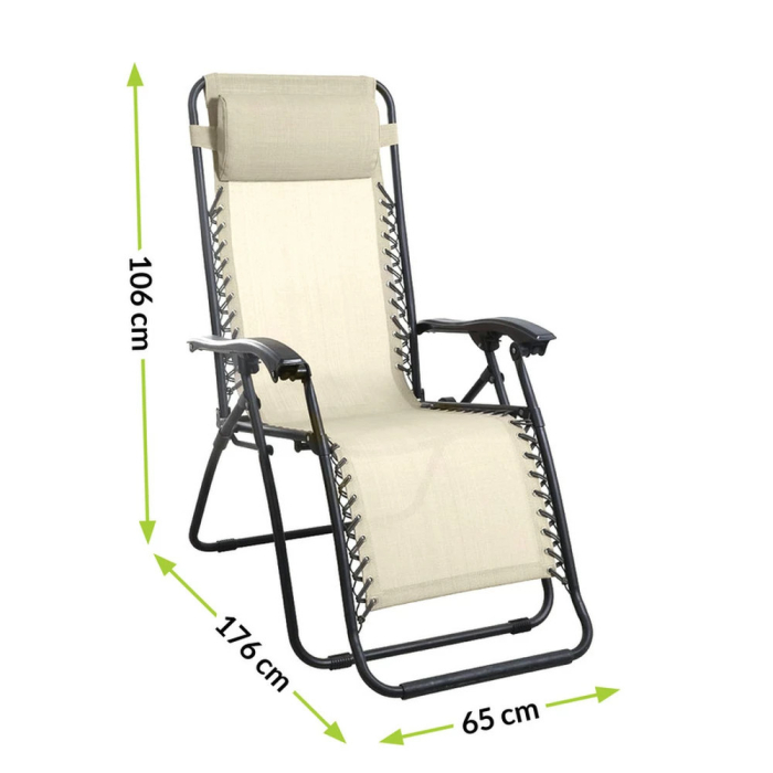 Mirpol Șezlong pliabil Deluxe bej [3]