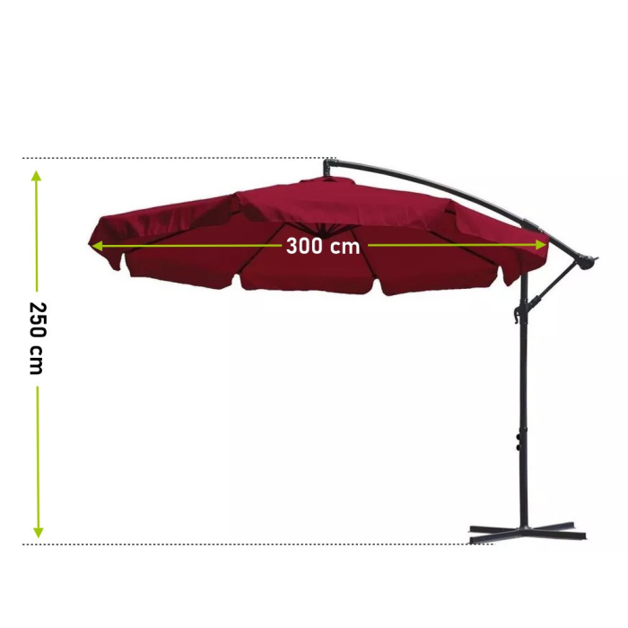 Mirpol Umbrelă de soare Garden Hero, vișinie [7]