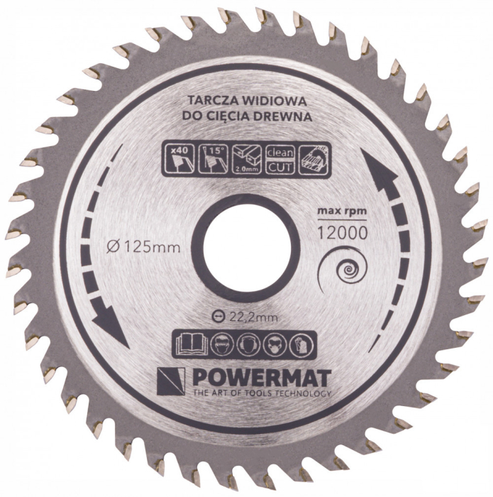Powermat Lamă de ferăstrău 125x22.2 40z TDD-125x22.2x40Z [6]