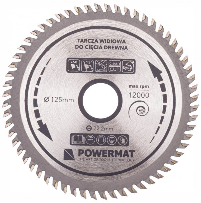 Powermat Lamă de ferăstrău 125x22.2 60z TDD-125x22.2x60Z [6]