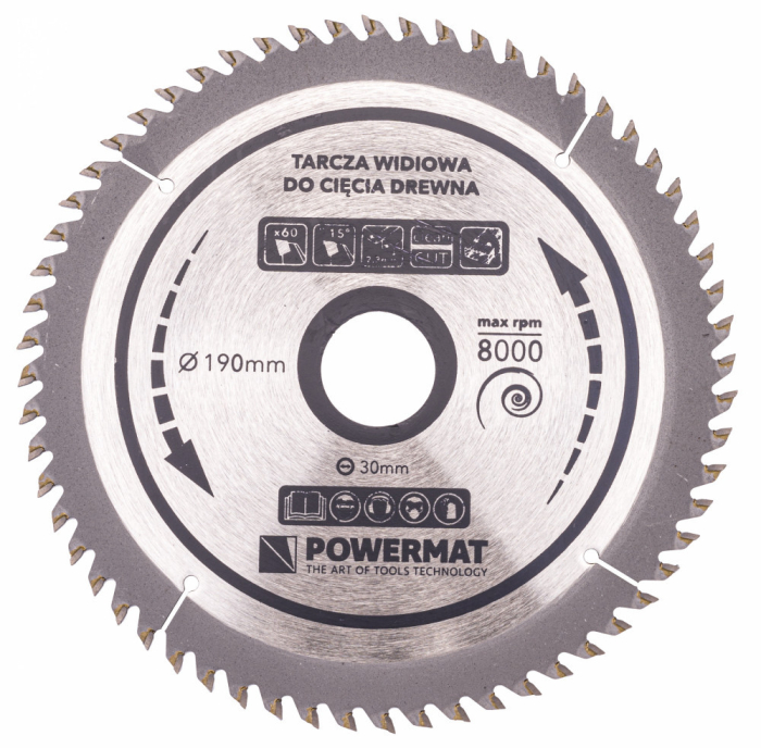 Powermat Lamă de ferăstrău 190x30 60z TDD-190x30x60Z [6]