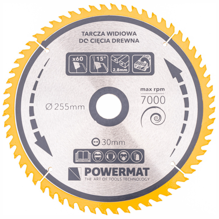 Powermat Pânză de ferăstrău 255x30 60z TDD-255x30x60Z [5]