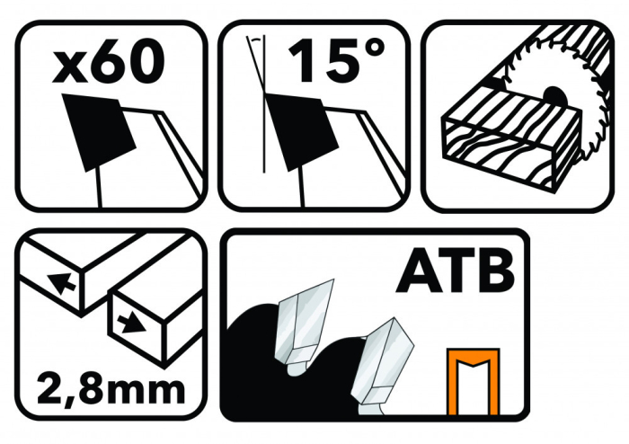 Powermat Pânză de ferăstrău 255x30 60z TDD-255x30x60Z [2]