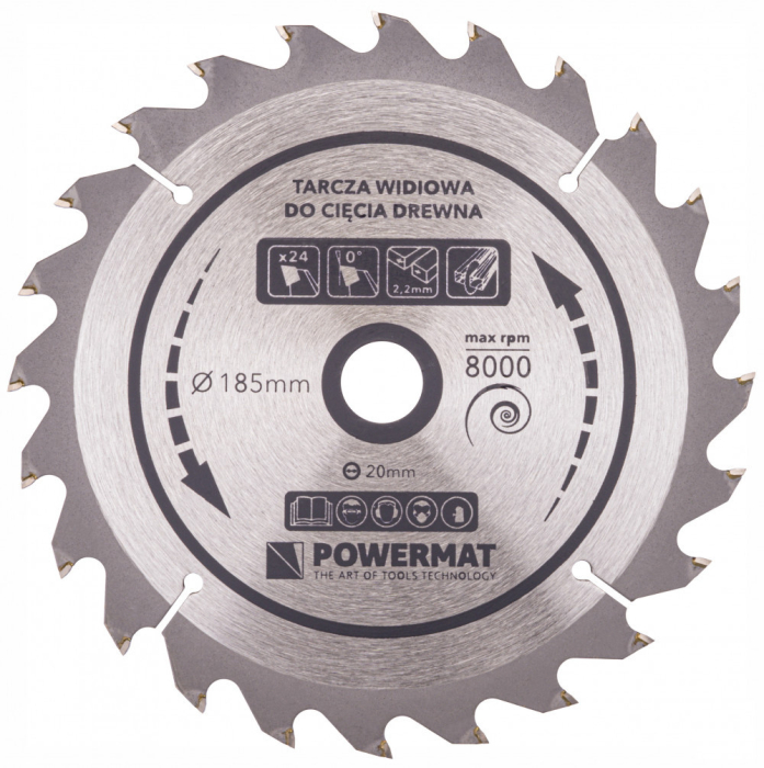 Powermat Pânză de ferăstrău 185x20 24z TDD-185x20x24Z [6]