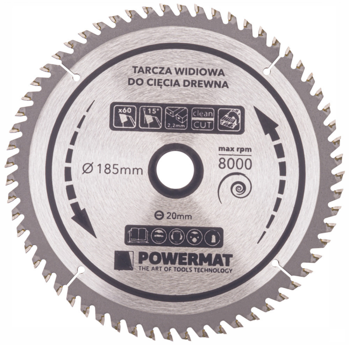 Powermat Pânză de ferăstrău 185x20 60z TDD-185x20x60Z [6]