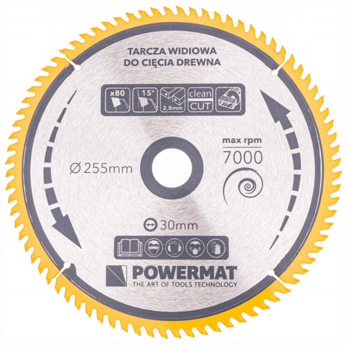 Powermat Pânză de ferăstrău 255x30 80z TDD-255x30x80Z [5]