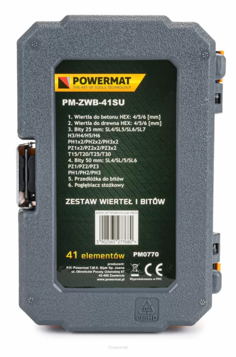 Powermat Set burghiu și biți, beton lemn PM-ZWB-41SU [4]