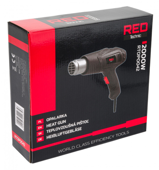 Red Technic Pistol de încălzire electric cu 2 viteze și 4 duze 600C 2000W RTOP0042 [10]