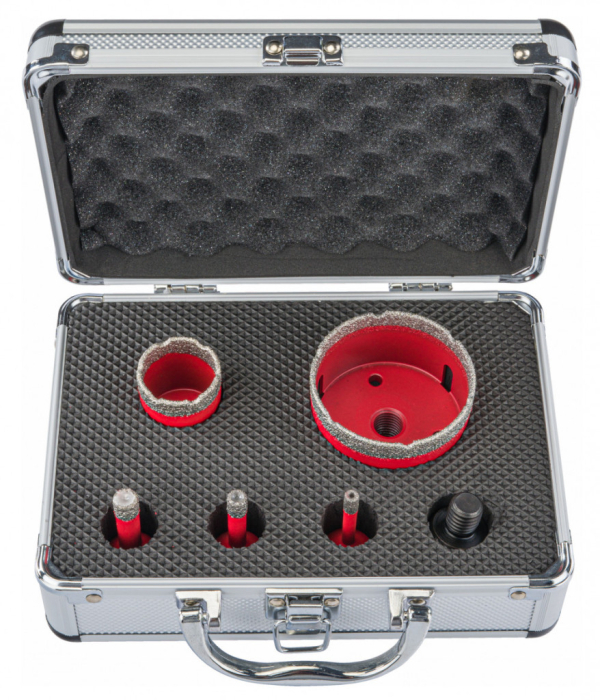 Red Technic Set de 5 burghie cu adaptor pentru ferăstrău diamantat 6-68 mm HEX M14 RTZOD0045 [2]