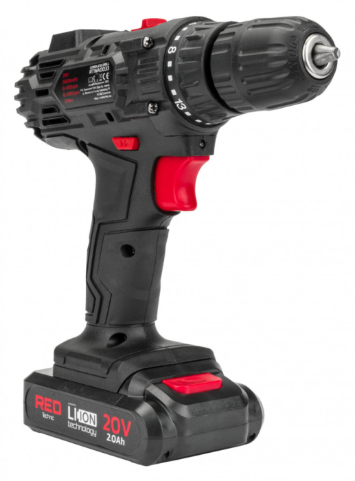 Red Technic Mașină de înșurubat fără fir LCD 2x Baterie 20V Red Technic RTWA0033 [5]
