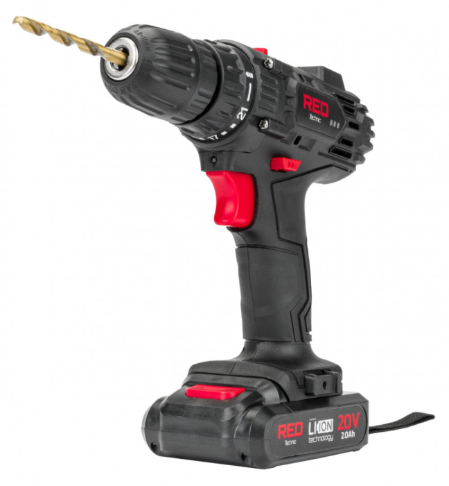 Red Technic Mașină de înșurubat fără fir LCD 2x Baterie 20V Red Technic RTWA0033 [7]