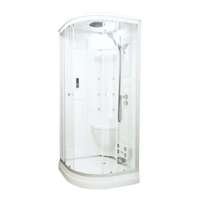 Sanimix Cabina dus cu hidromasaj Liza 90x90 cm, curbata, alb [3]