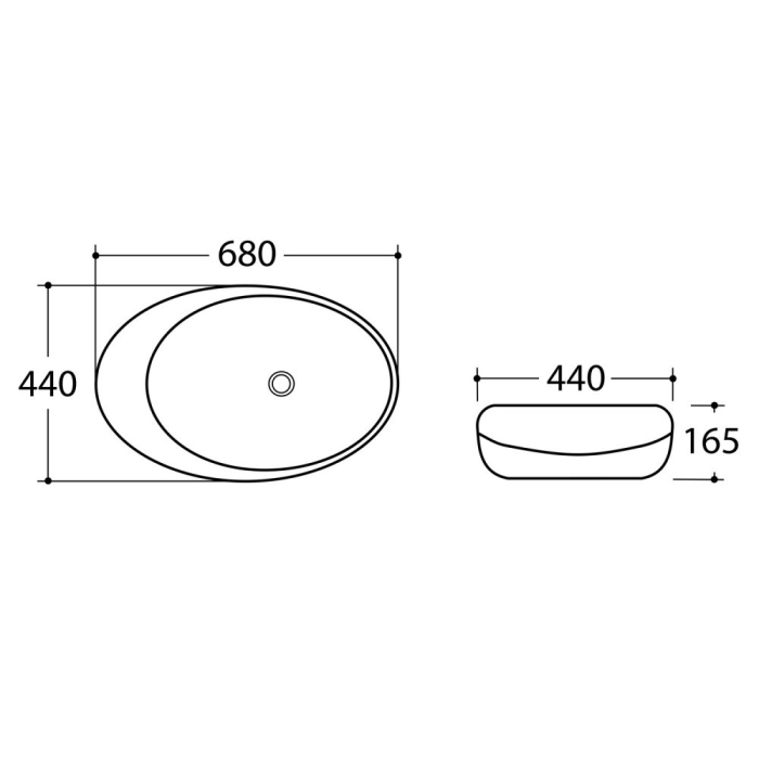 Sapho DALMA chiuvetă ceramică, 68x44x16,5cm, marmură albă [6]