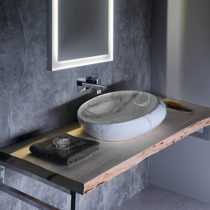 Sapho DALMA chiuvetă ceramică, 68x44x16,5cm, marmură albă [4]