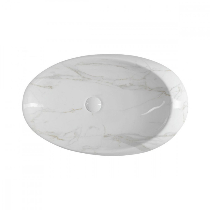 Sapho DALMA chiuvetă ceramică, 68x44x16,5cm, marmură albă [3]