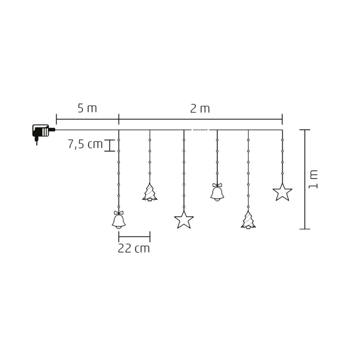 Somogyi Elektronic Cortină luminoasă pentru figurine Micro LED, 10 figurine, LED alb rece [2]