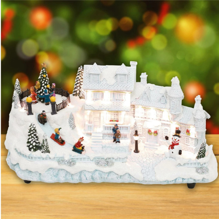 Somogyi Elektronic Diorama casă albă, pin rotativ, copii săniuș [2]