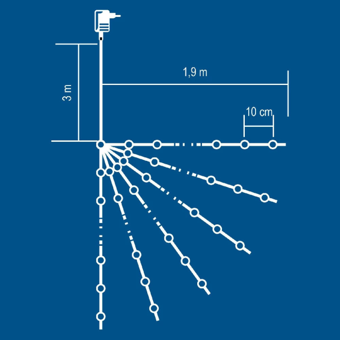 Somogyi Elektronic Șir de lumini Micro LED, 6 șiruri / 20 LED-uri, alb cald, versiune pentru exterior [6]