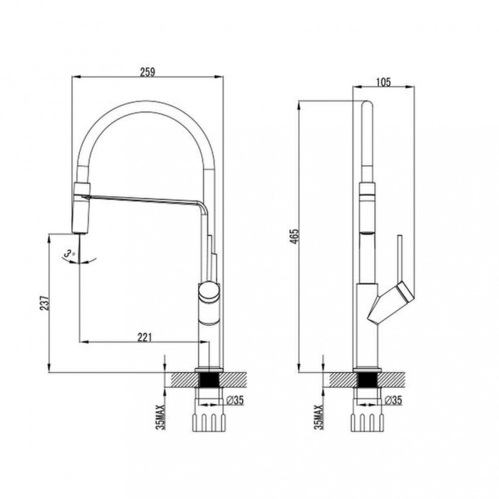 Wellis Baterie chiuvetă Fizz cu cap extractibil [2]