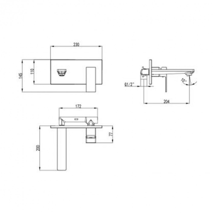 Wellis Baterie lavoar Mamba cu montare pe perete [2]