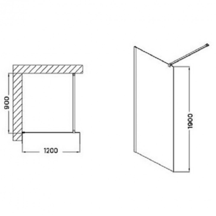 Wellis Cabină de duș Astro 120x190 cm, tip walk-in, cu finisaj Easy Clean [3]