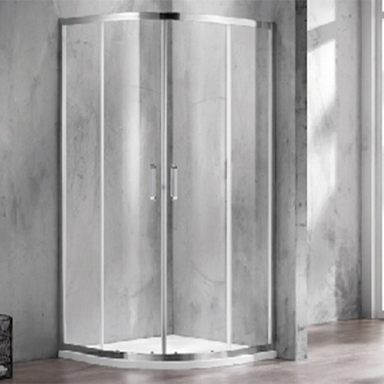 Wellis Cabină de duș curbată Caprera 90x90 cm cu 2 uși glisante, fără cădiță de duș, cu strat de acoperire Easy Clean [2]