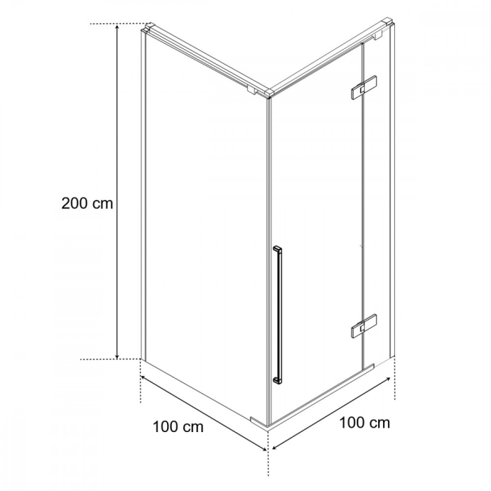 Wellis Cabină de duș pătrată Sorrento Plus 100x100 dreapta cu înveliș Easy Clean [6]