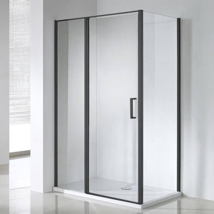 Wellis Cabină de duș pătrată Triton Black 80x120 cm fără cădiță de duș nano-acoperită [2]