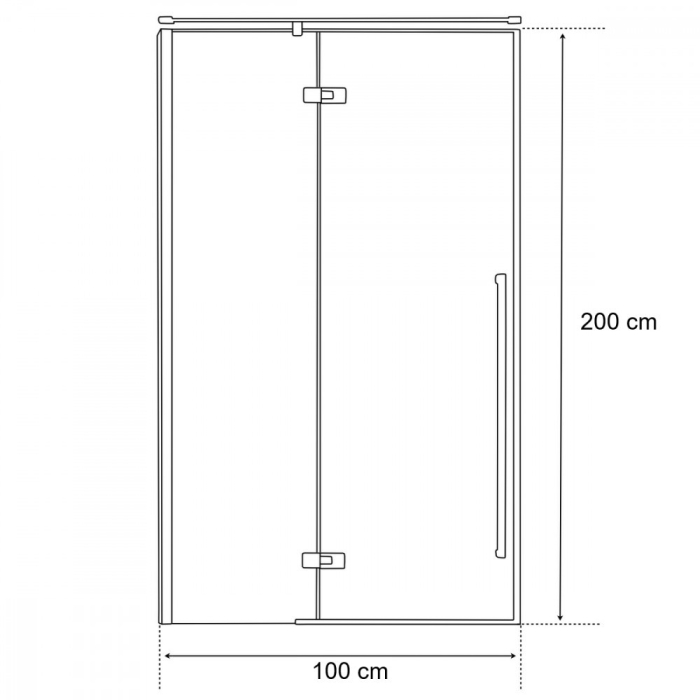 Wellis Cabină de duș Sorrento 100x200 cu balamale, stânga, cu finisaj Easy Clean [5]