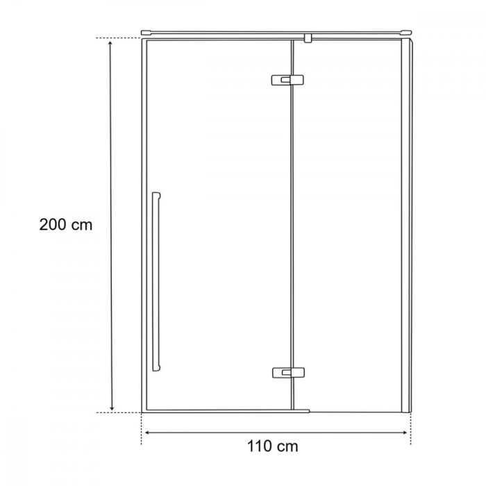 Wellis Cabină de duș Sorrento 110x200 cu ușă batantă pe dreapta și strat de acoperire Easy Clean [5]