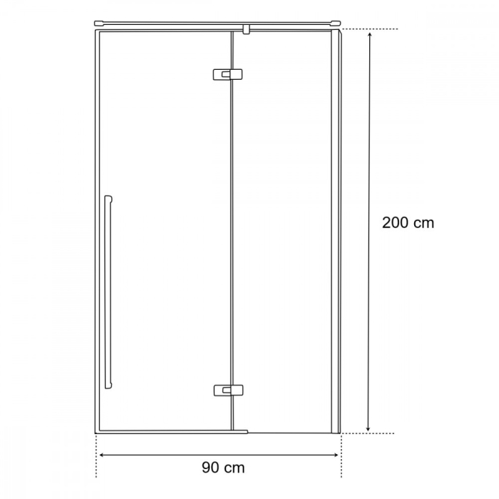 Wellis Cabină de duș Sorrento 90x200 cu ușă batantă pe dreapta și strat de acoperire Easy Clean [5]