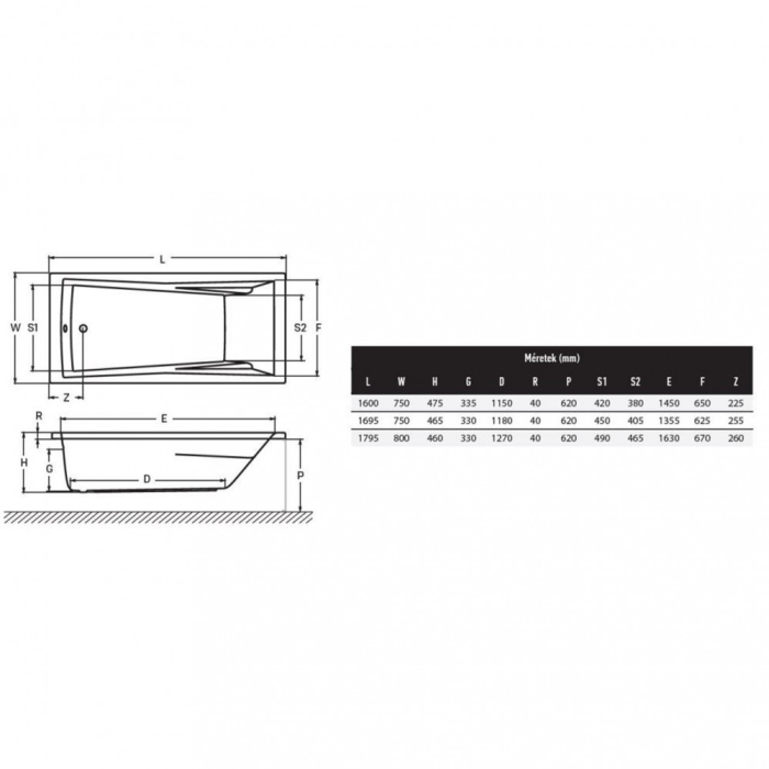 Wellis Cada baie dreptunghiulara Huron 180x80x62 cm, alb [2]