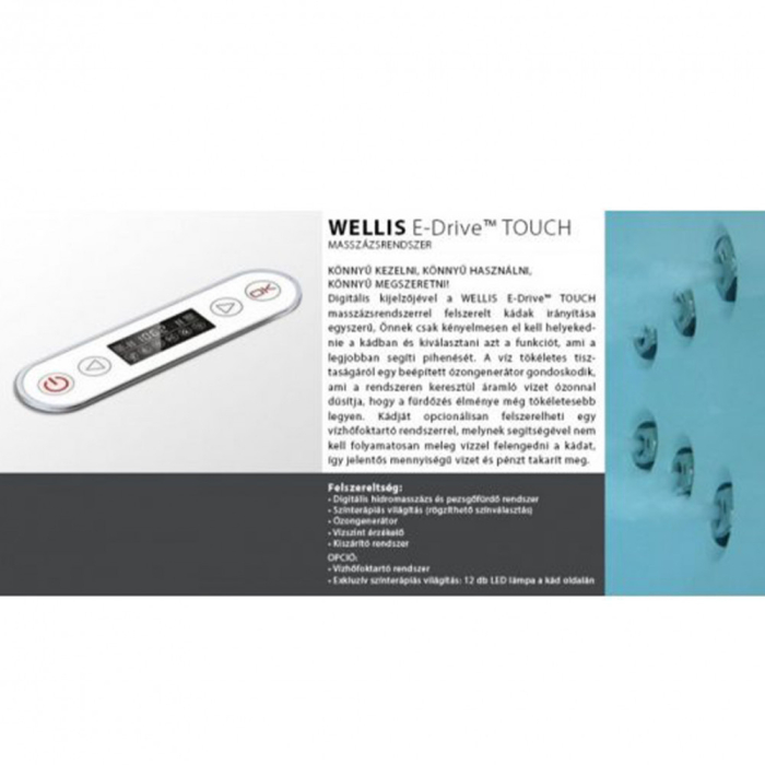 Wellis Cadă de baie cu hidromasaj asimetrică Dublo E-Drive [7]
