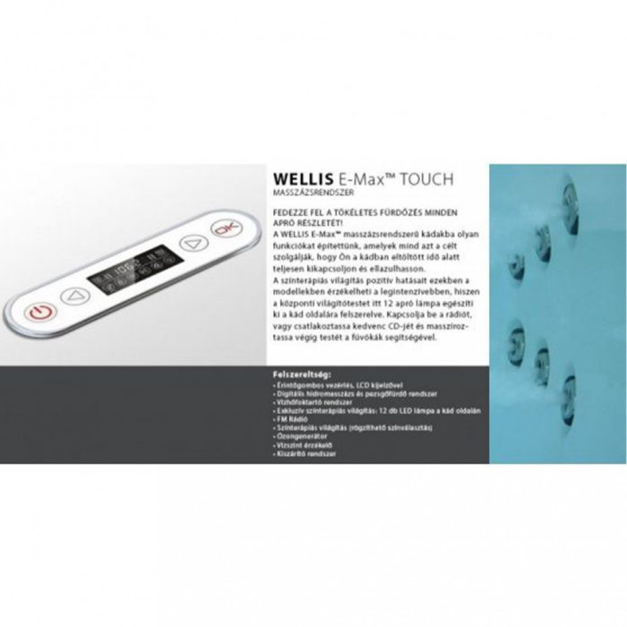 Wellis Cadă de baie cu hidromasaj asimetrică Dublo E-Max [5]